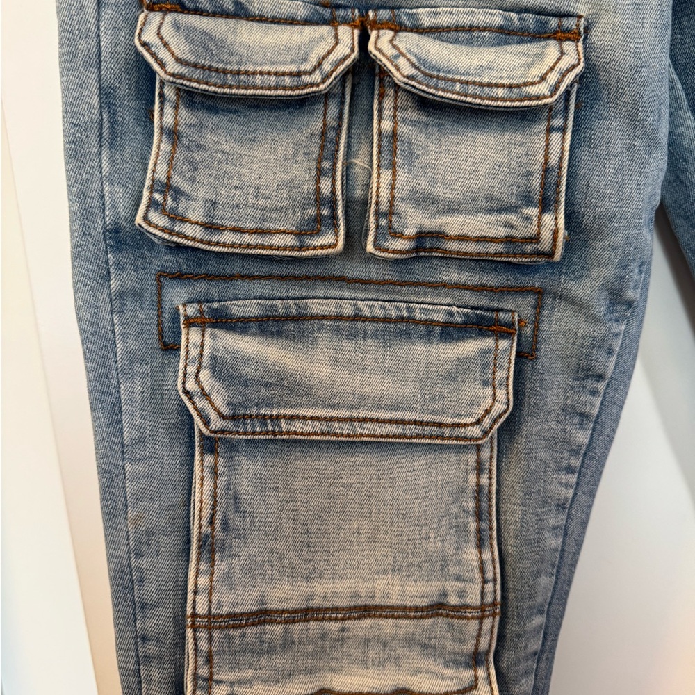 Stylish Blue Denim Cargo Jeans